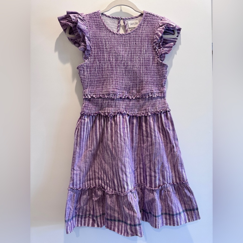 SAYLOR Purple Ruffle Casual Dress